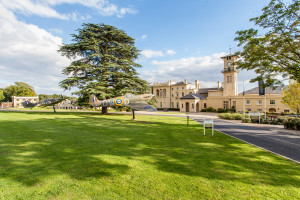The Spitfire and Hurricane Gate Guardians outside Bentley Priory Museum 